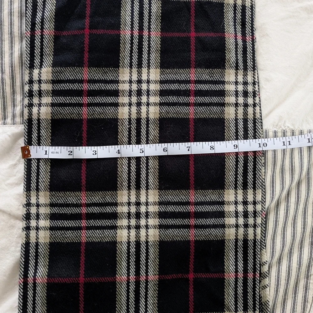 Black Cream Red Plaid Acrylic Scarf